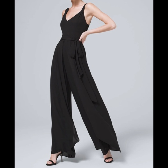 White House Black Market Pants - WHBM Slit Wide Leg Jumpsuit